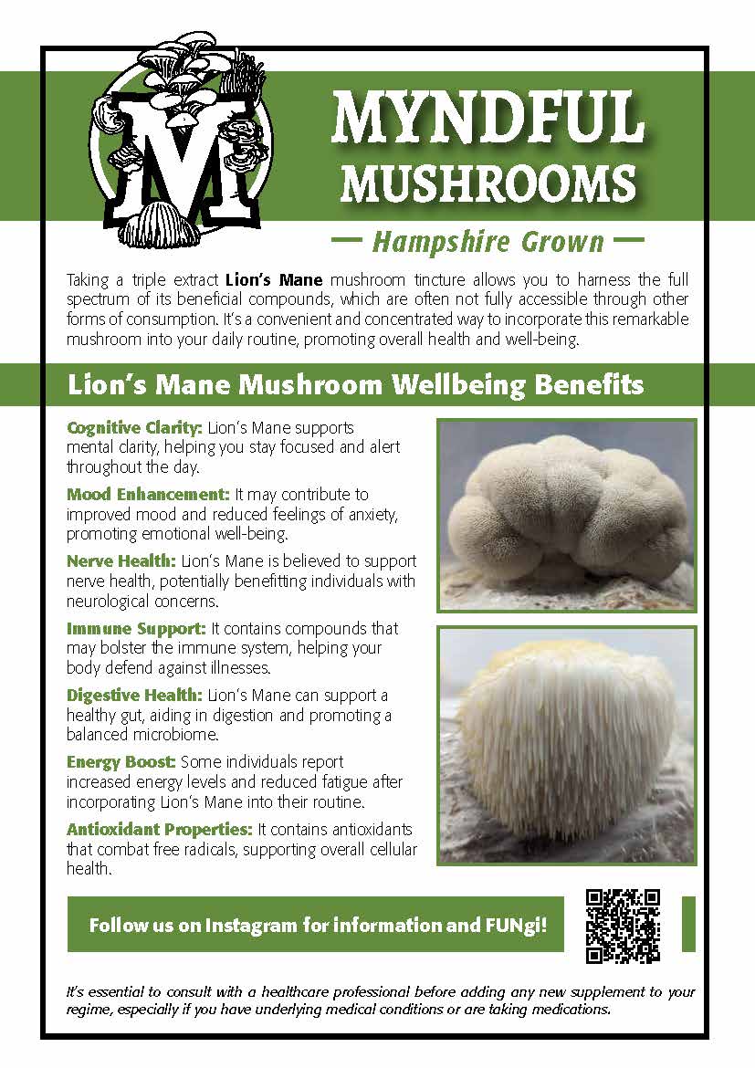 Myndful Mushrooms - Lions Mane TRIPLE EXTRACT TINCTURE 50ml