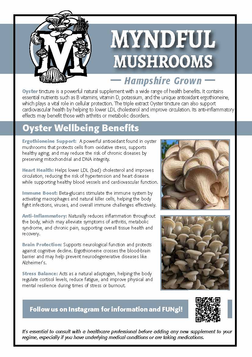 Myndful Mushrooms - OYSTER TRIPLE EXTRACT TINCTURE 50ml