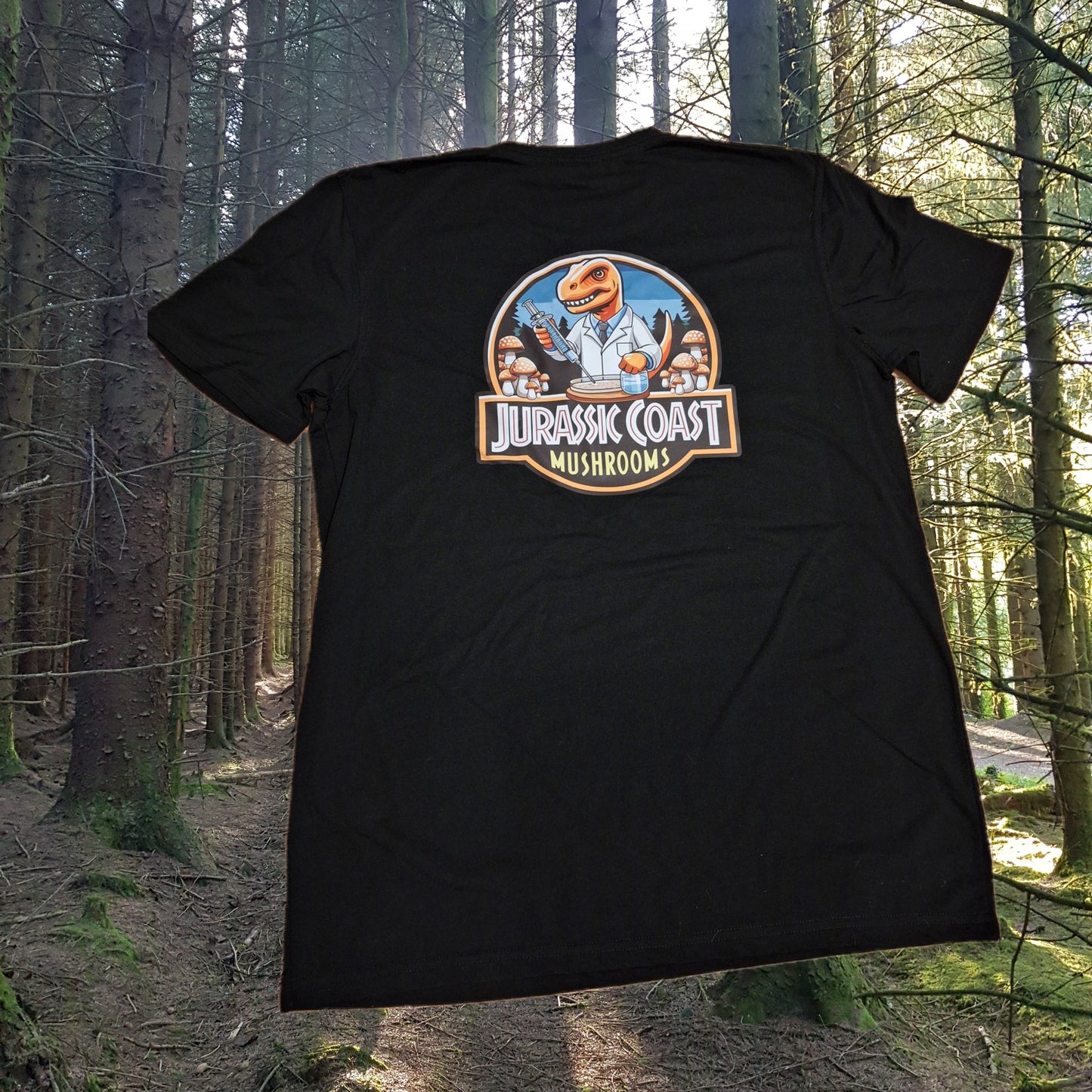 Jurassic Coast Mushrooms T-Shirt (Black) HEAVY EDITION