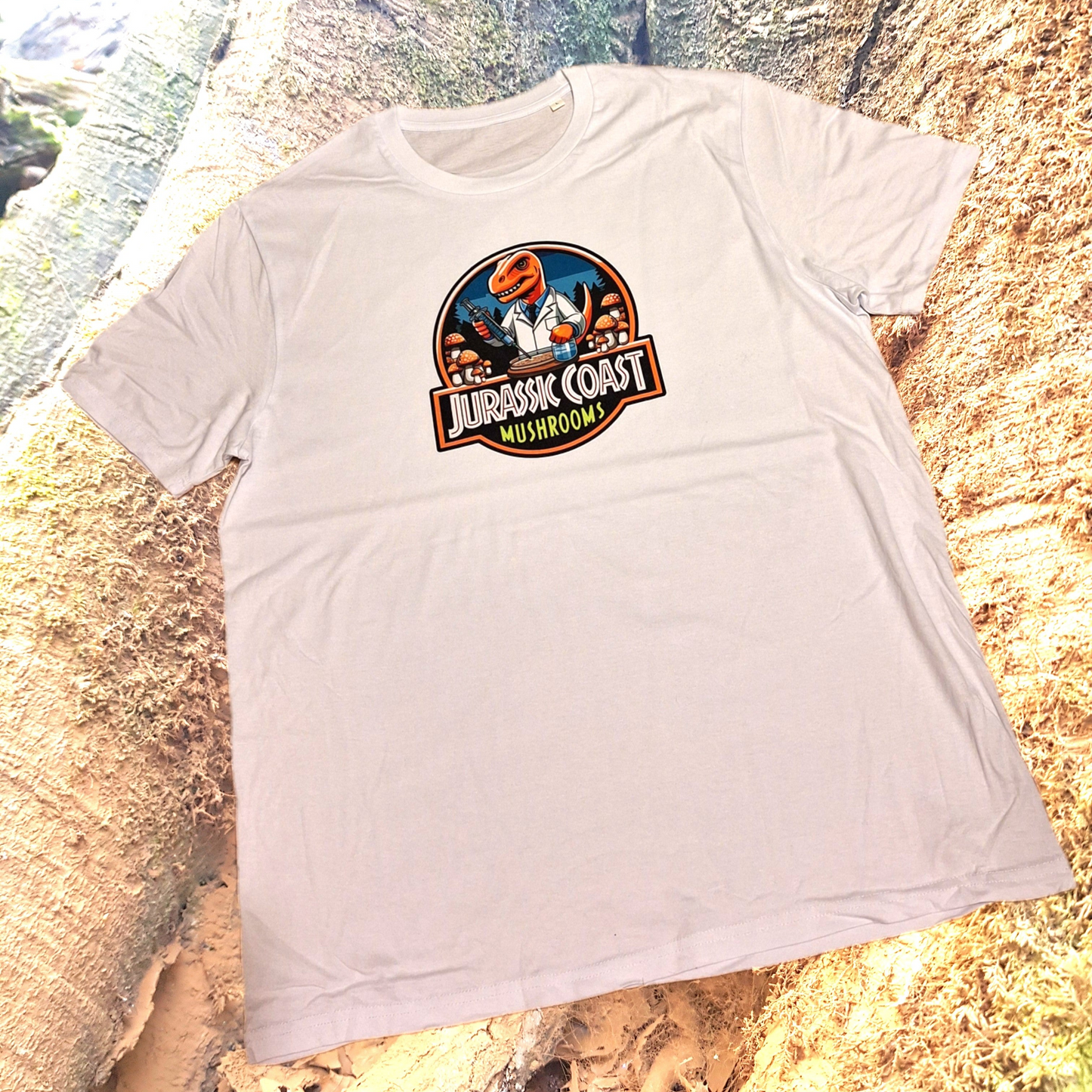 Jurassic Coast Mushrooms T-Shirt (White) THE ROCKER