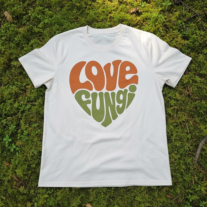 Love Fungi Tee by Jurassic Coast Mushrooms