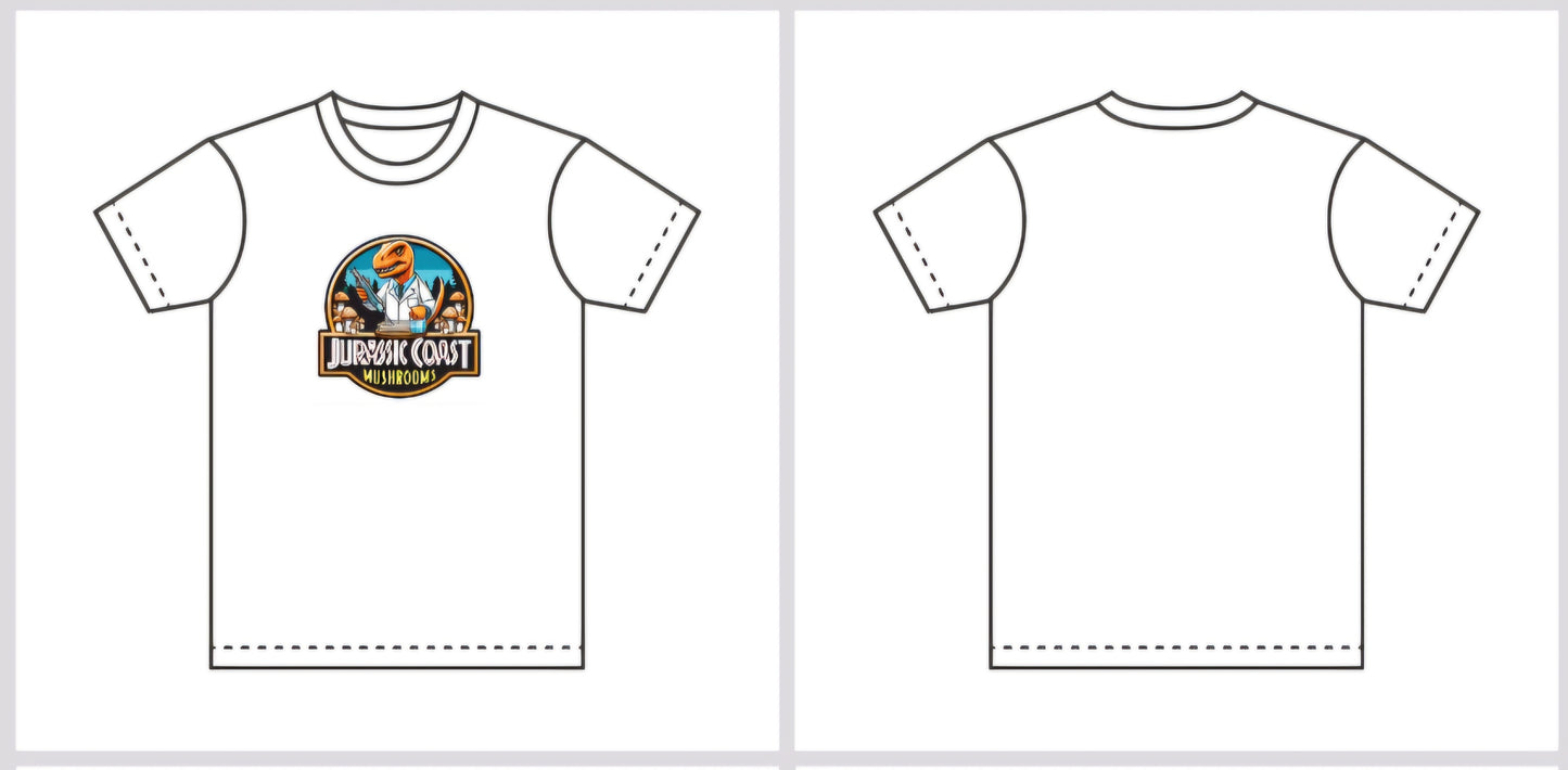 Jurassic Coast Mushrooms T-Shirt (White) THE ROCKER